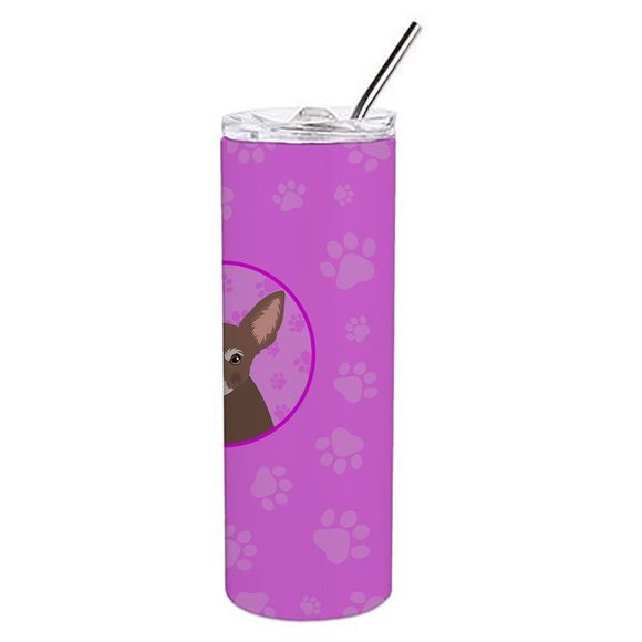 Chihuahua Chocolate #2 Stainless Steel 20 oz Skinny Tumbler, Pink - Picture 3 of 4